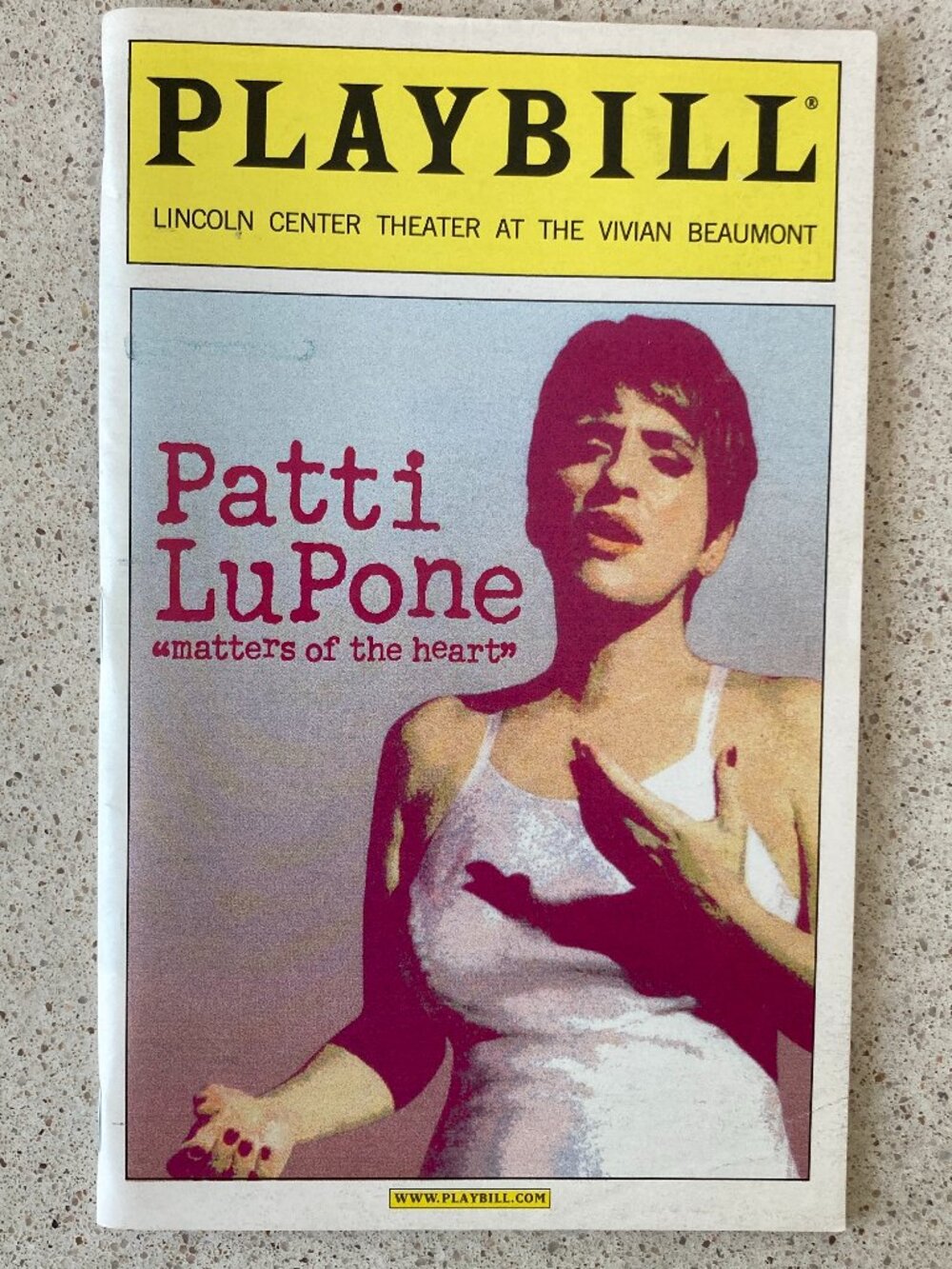 Patti LuPone Color Playbill Matters of the Heart Vivian Beaumont Theater 2000